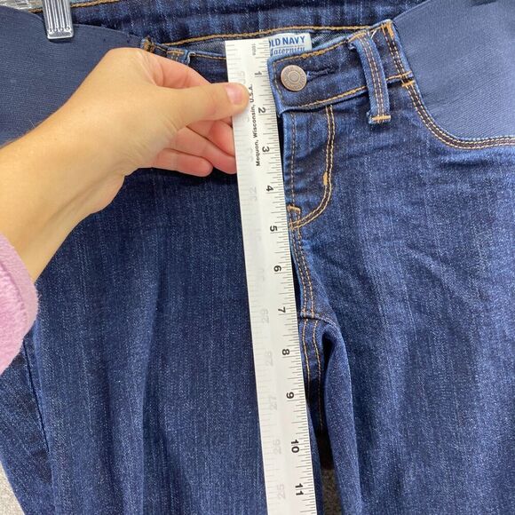 Old Navy Maternity Jeans Women 4 Blue Denim Dark Wash Skinny Low Rise Pockets - Picture 6 of 10